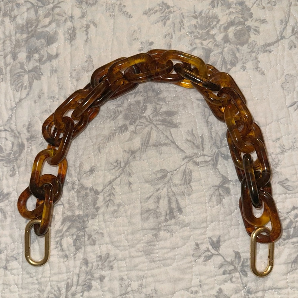 Clare V Tortoise Resin Link Shortie Strap New With Defects
